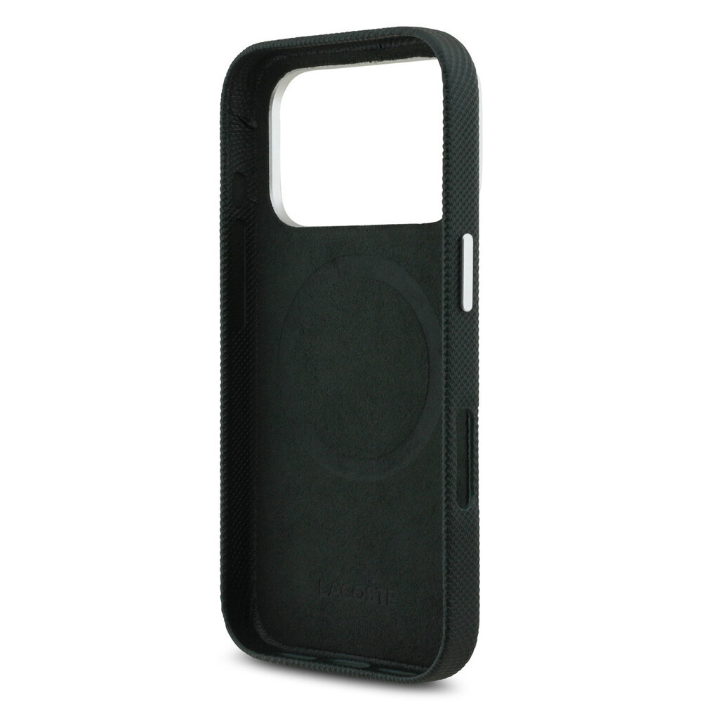 Lacoste Lacoste iPhone 17 Pro Back-Cover hul - MagSafe - Metal Edges - Iconic Petit Pique Logo - Sinople Green