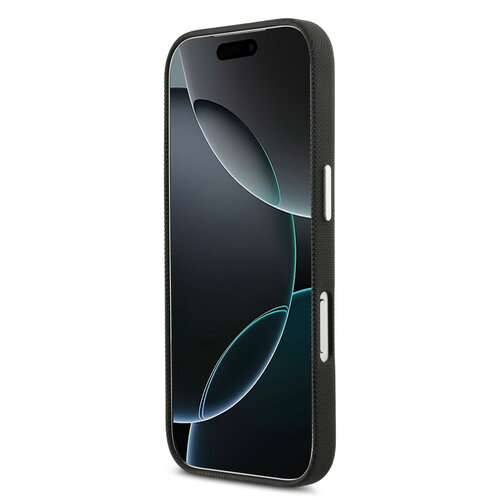 Lacoste Lacoste iPhone 17 Pro/iPhone 18 Pro Coque arrière MagSafe Bords métalliques Logo Petit Piqué iconique - Noir