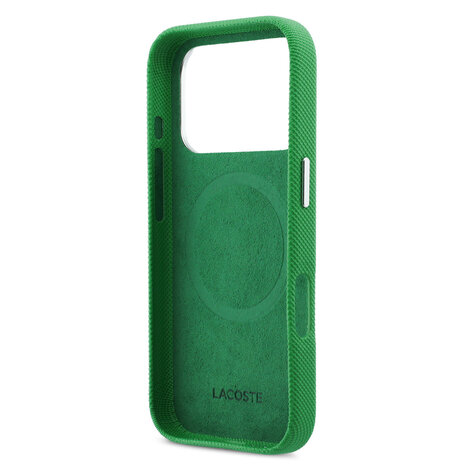 Lacoste Lacoste 17 Pro Back cover case - MagSafe - Metal Edges - Iconic Petit Pique Logo - Estragon Green
