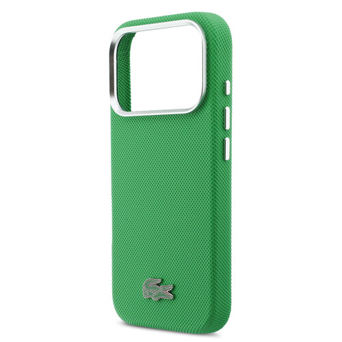 Lacoste Lacoste iPhone 17 Pro/iPhone 18 Pro Back Cover MagSafe Metal Edges Iconic Petit Piqué Logo - Tarragon Green
