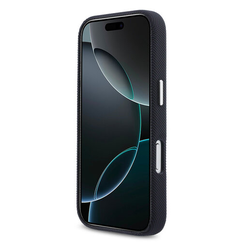 Lacoste Lacoste iPhone 17 Pro/iPhone 18 Pro Handyhülle MagSafe Metallränder Ikonisches Petit-Piqué-Logo - Marineblau