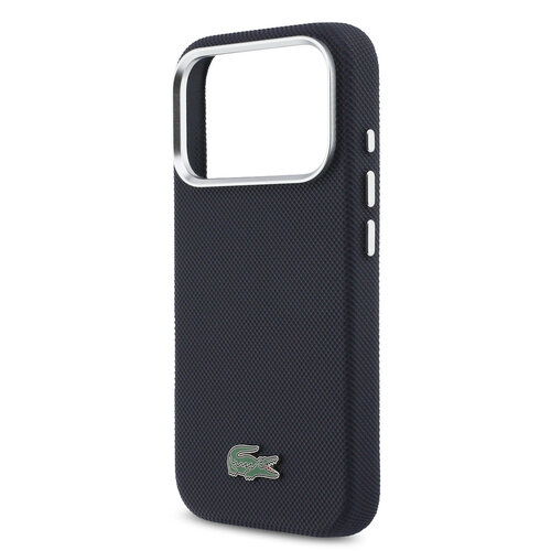Lacoste Lacoste iPhone 17 Pro/iPhone 18 Pro Back Cover MagSafe Metal Edges Iconic Petit Piqué Logo - Navy Blue