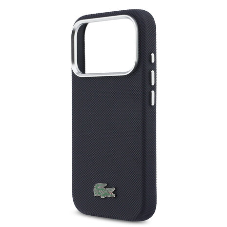 Lacoste Lacoste iPhone 17 Pro Backcover hoesje - MagSafe - Metal Edges - Iconic Petit Pique Logo - Navy