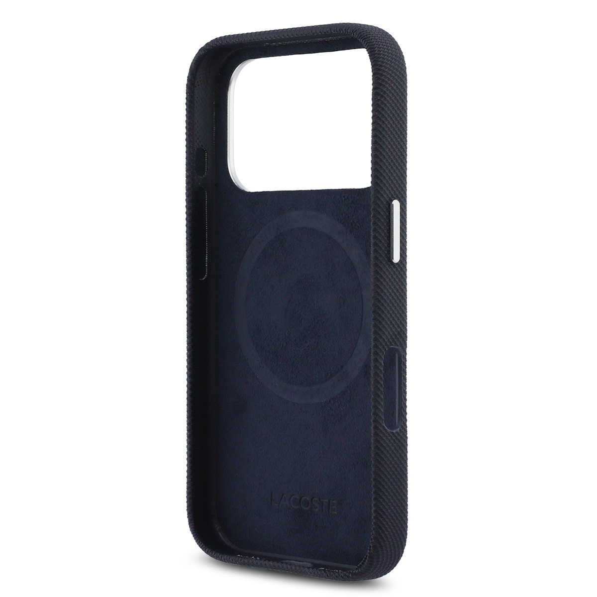 Lacoste Lacoste iPhone 17 Pro Backcover hoesje - MagSafe - Metal Edges - Iconic Petit Pique Logo - Navy, foto 6 van 6