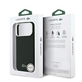 Lacoste Lacoste iPhone 17 Pro Max/iPhone 18 Pro Max Coque arrière MagSafe Bords métalliques Logo Petit Piqué iconique - Vert sinople