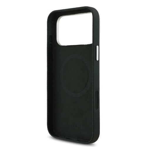Lacoste Lacoste iPhone 17 Pro Max/iPhone 18 Pro Max Coque arrière MagSafe Bords métalliques Logo Petit Piqué iconique - Vert sinople