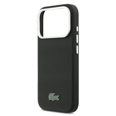 Lacoste Lacoste iPhone 17 Pro Max Back cover case - MagSafe - Metal Edges - Iconic Petit Pique Logo - Black Lacoste Lacoste iPhone 17 Pro Max Back cover case - MagSafe - Metal Edges - Iconic Petit Pique Logo - Black
