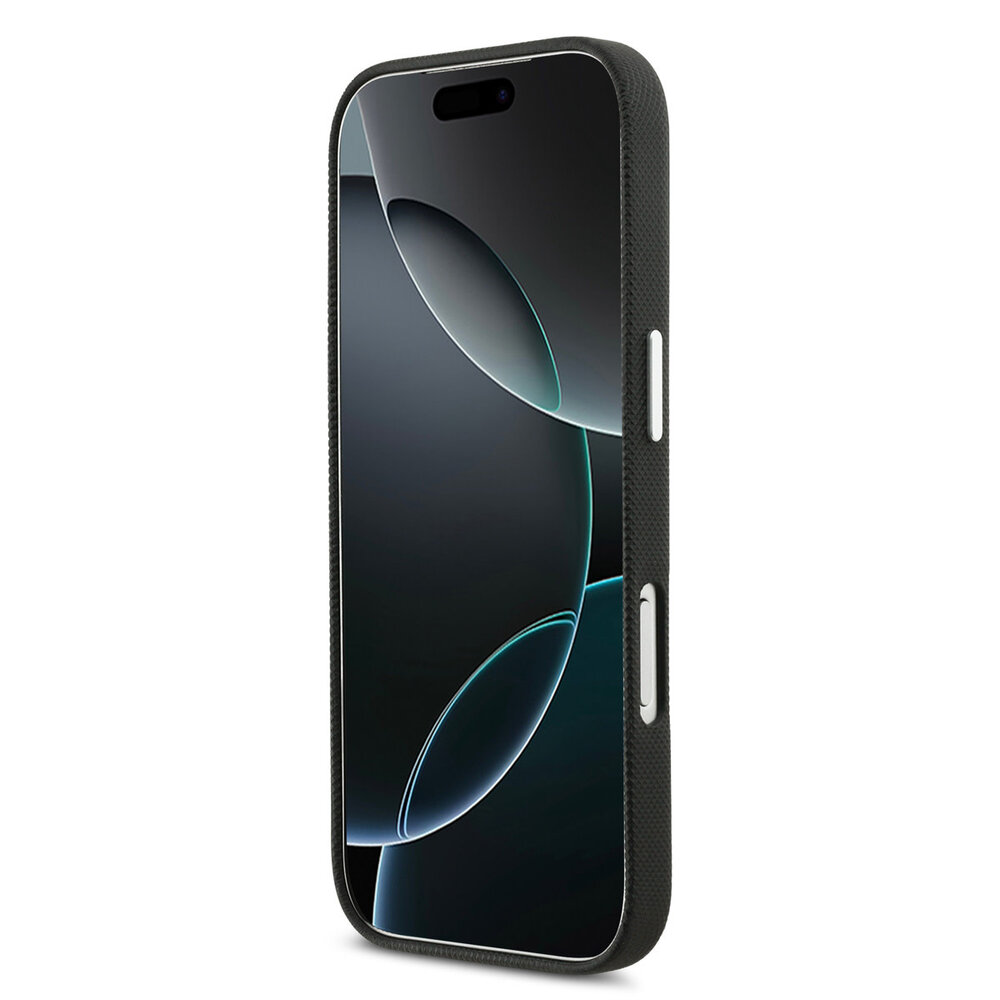 Lacoste Lacoste iPhone 17 Pro Max Back cover coque - MagSafe - Metal Edges - Iconic Petit Pique Logo - Noir