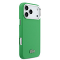 Lacoste Lacoste iPhone 17 Pro Max/iPhone 18 Pro Max Coque arrière MagSafe Bords métalliques Logo Petit Piqué iconique - Vert estragon