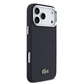 Lacoste Lacoste iPhone 17 Pro Max/iPhone 18 Pro Max Coque arrière MagSafe Bords métalliques Logo Petit Piqué iconique - Bleu marine