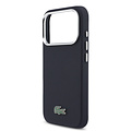 Lacoste Lacoste iPhone 17 Pro Max/iPhone 18 Pro Max Coque arrière MagSafe Bords métalliques Logo Petit Piqué iconique - Bleu marine