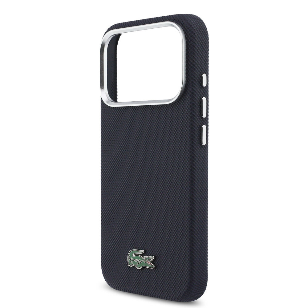 Lacoste Lacoste iPhone 17 Pro Max Back cover coque - MagSafe - Metal Edges - Iconic Petit Pique Logo - Navy