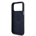 Lacoste Lacoste iPhone 17 Pro Max/iPhone 18 Pro Max Coque arrière MagSafe Bords métalliques Logo Petit Piqué iconique - Bleu marine