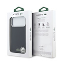 Lacoste Lacoste iPhone 17 Pro Max/iPhone 18 Pro Max Coque arrière MagSafe Bords métalliques Logo Petit Piqué iconique - Bleu marine