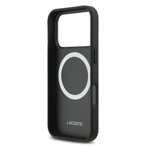 Lacoste Lacoste iPhone 17 Pro/iPhone 18 Pro Coque arrière MagSafe Logo Petit Piqué iconique - Bleu marine
