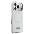 Lacoste Lacoste iPhone 17 Pro/iPhone 18 Pro Coque arrière MagSafe Bords et logo métalliques - Gris