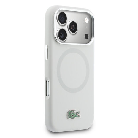 Lacoste Lacoste 17 Pro Back-Cover hul - MagSafe - Metal Edges And Logo - Grau Lacoste Lacoste 17 Pro Back-Cover hul - MagSafe - Metal Edges And Logo - Grau