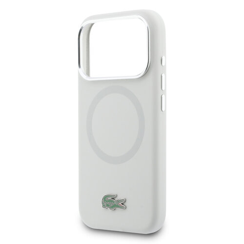 Lacoste Lacoste iPhone 17 Pro/iPhone 18 Pro Back Cover MagSafe Metal Edges and Logo - Grey