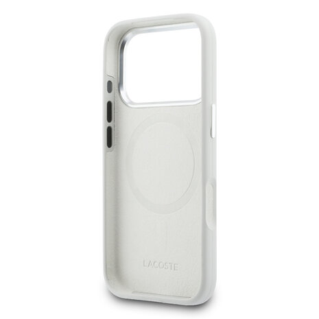 Lacoste Lacoste 17 Pro Back-Cover hul - MagSafe - Metal Edges And Logo - Grau Lacoste Lacoste 17 Pro Back-Cover hul - MagSafe - Metal Edges And Logo - Grau