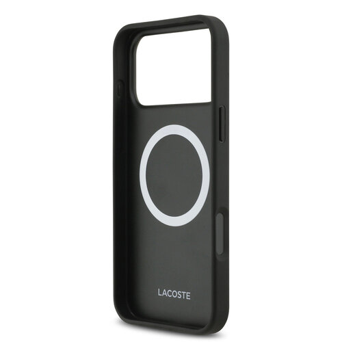 Lacoste Lacoste iPhone 17 Pro Max/iPhone 18 Pro Max Coque arrière MagSafe Logo Petit Piqué iconique - Bleu marine
