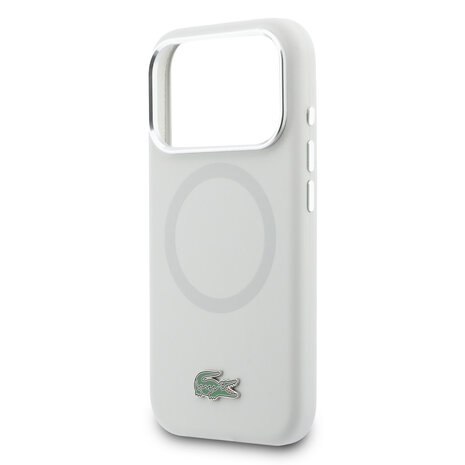 Lacoste Lacoste 17 Pro Max Back cover coque - MagSafe - Metal Edges And Logo - Gris Lacoste Lacoste 17 Pro Max Back cover coque - MagSafe - Metal Edges And Logo - Gris