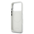 Lacoste Lacoste iPhone 17 Pro Max/iPhone 18 Pro Max Coque arrière MagSafe Bords et logo métalliques - Gris