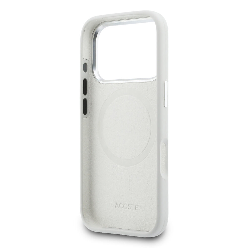 Lacoste Lacoste 17 Pro Max Back cover case - MagSafe - Metal Edges And Logo - Grey Lacoste Lacoste 17 Pro Max Back cover case - MagSafe - Metal Edges And Logo - Grey