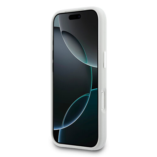 Lacoste Lacoste iPhone 17 Pro Max/iPhone 18 Pro Max Coque arrière MagSafe Bords et logo métalliques - Gris