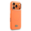 Lacoste Lacoste iPhone 17 Pro Max/iPhone 18 Pro Max Coque arrière MagSafe Bords et logo métalliques - Orange