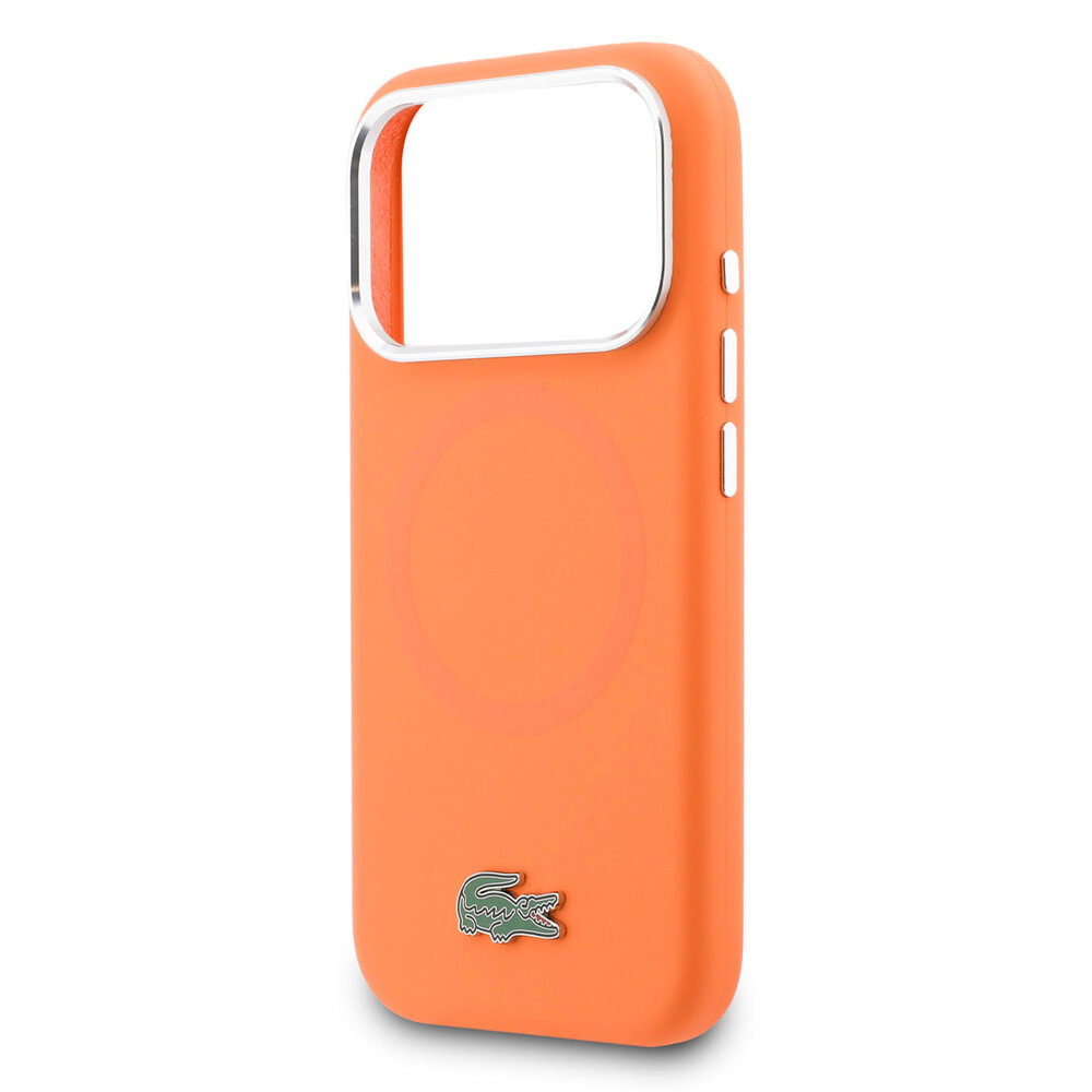 Lacoste Lacoste 17 Pro Max Back cover case - MagSafe - Metal Edges And Logo - Orange Lacoste Lacoste 17 Pro Max Back cover case - MagSafe - Metal Edges And Logo - Orange