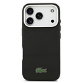 Lacoste Lacoste iPhone 17 Pro/iPhone 18 Pro Coque arrière MagSafe Bords métalliques Logo Petit Piqué iconique - Noir