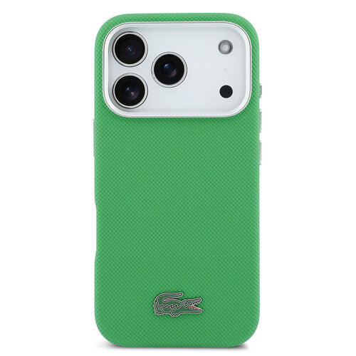 Lacoste Lacoste iPhone 17 Pro/iPhone 18 Pro Back Cover MagSafe Metal Edges Iconic Petit Piqué Logo - Tarragon Green