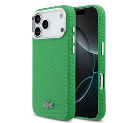 Lacoste Lacoste 17 Pro Max Back cover case - MagSafe - Metal Edges - Iconic Petit Pique Logo - Estragon Green