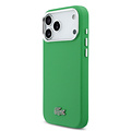 Lacoste Lacoste iPhone 17 Pro Max/iPhone 18 Pro Max Coque arrière MagSafe Bords métalliques Logo Petit Piqué iconique - Vert estragon