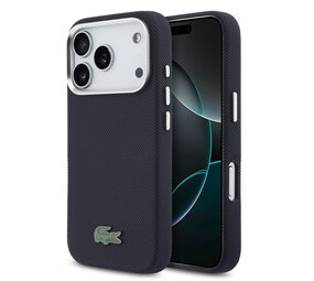 Lacoste Lacoste iPhone 17 Pro Back-Cover hul - MagSafe - Metal Edges - Iconic Petit Pique Logo - Navy