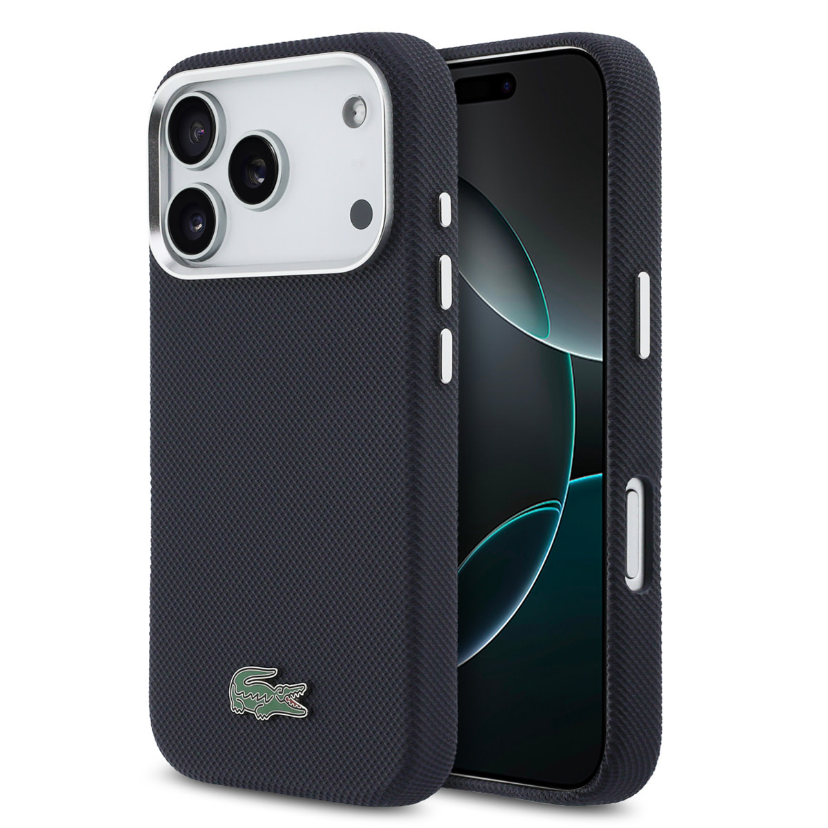 Lacoste Lacoste iPhone 17 Pro Backcover hoesje - MagSafe - Metal Edges - Iconic Petit Pique Logo - Navy