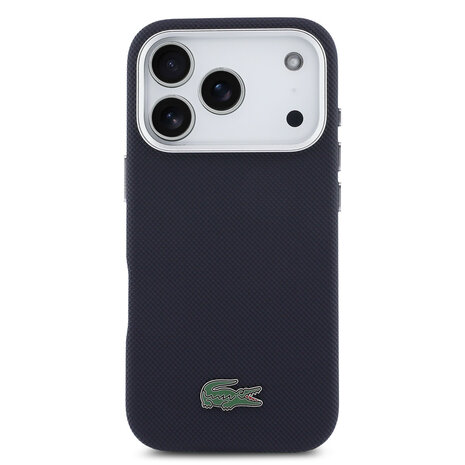 Lacoste Lacoste iPhone 17 Pro Back cover coque - MagSafe - Metal Edges - Iconic Petit Pique Logo - Navy