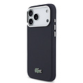 Lacoste Lacoste iPhone 17 Pro Max/iPhone 18 Pro Max Coque arrière MagSafe Bords métalliques Logo Petit Piqué iconique - Bleu marine