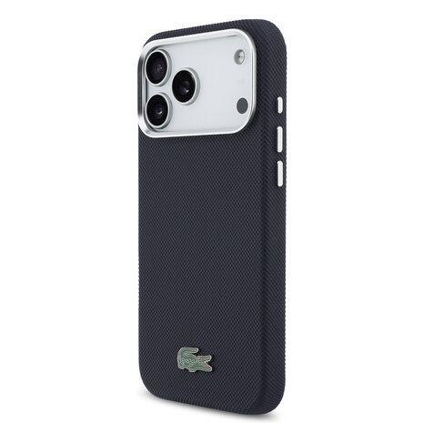 Lacoste Lacoste iPhone 17 Pro Max Backcover hoesje - MagSafe - Metal Edges - Iconic Petit Pique Logo - Navy