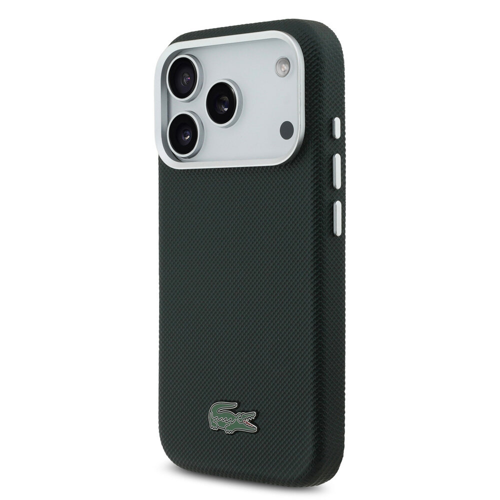Lacoste Lacoste iPhone 17 Pro Backcover hoesje - MagSafe - Metal Edges - Iconic Petit Pique Logo - Sinople Green
