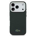 Lacoste Lacoste iPhone 17 Pro/iPhone 18 Pro Coque arrière MagSafe Bords métalliques Logo Petit Piqué iconique - Vert sinople