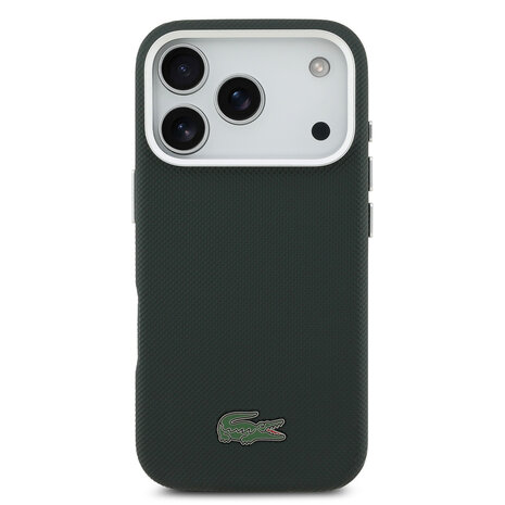 Lacoste Lacoste iPhone 17 Pro Back cover case - MagSafe - Metal Edges - Iconic Petit Pique Logo - Sinople Green Lacoste Lacoste iPhone 17 Pro Back cover case - MagSafe - Metal Edges - Iconic Petit Pique Logo - Sinople Green