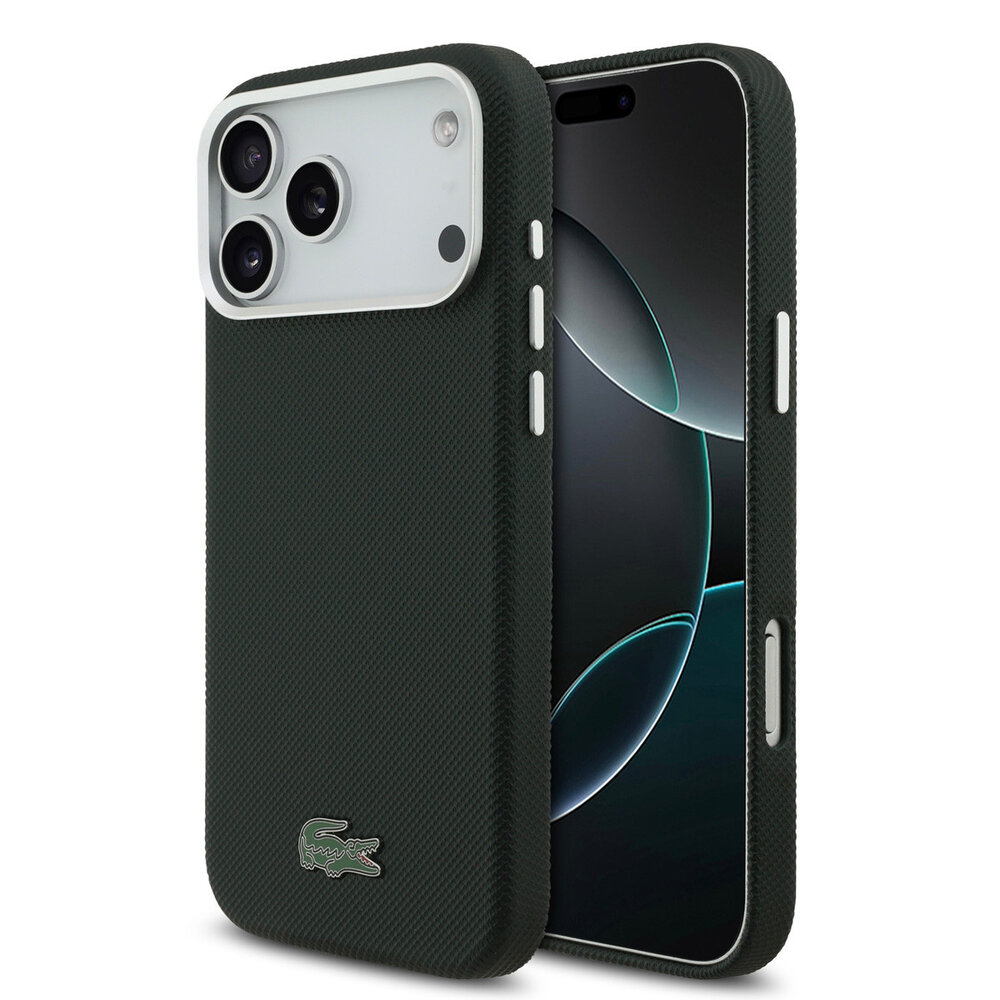 Lacoste Lacoste 17 Pro Max Back cover coque - MagSafe - Metal Edges - Iconic Petit Pique Logo - Sinople Green Lacoste Lacoste 17 Pro Max Back cover coque - MagSafe - Metal Edges - Iconic Petit Pique Logo - Sinople Green