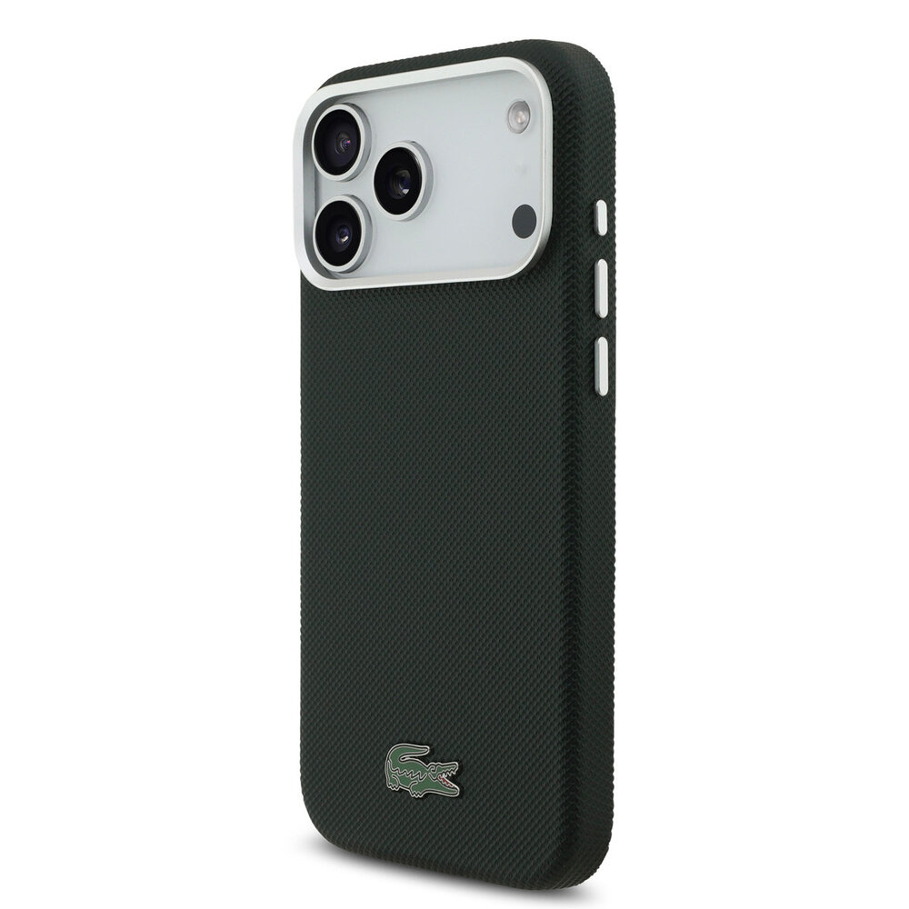 Lacoste Lacoste 17 Pro Max Back cover case - MagSafe - Metal Edges - Iconic Petit Pique Logo - Sinople Green