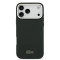 Lacoste Lacoste iPhone 17 Pro Max/iPhone 18 Pro Max Coque arrière MagSafe Bords métalliques Logo Petit Piqué iconique - Vert sinople
