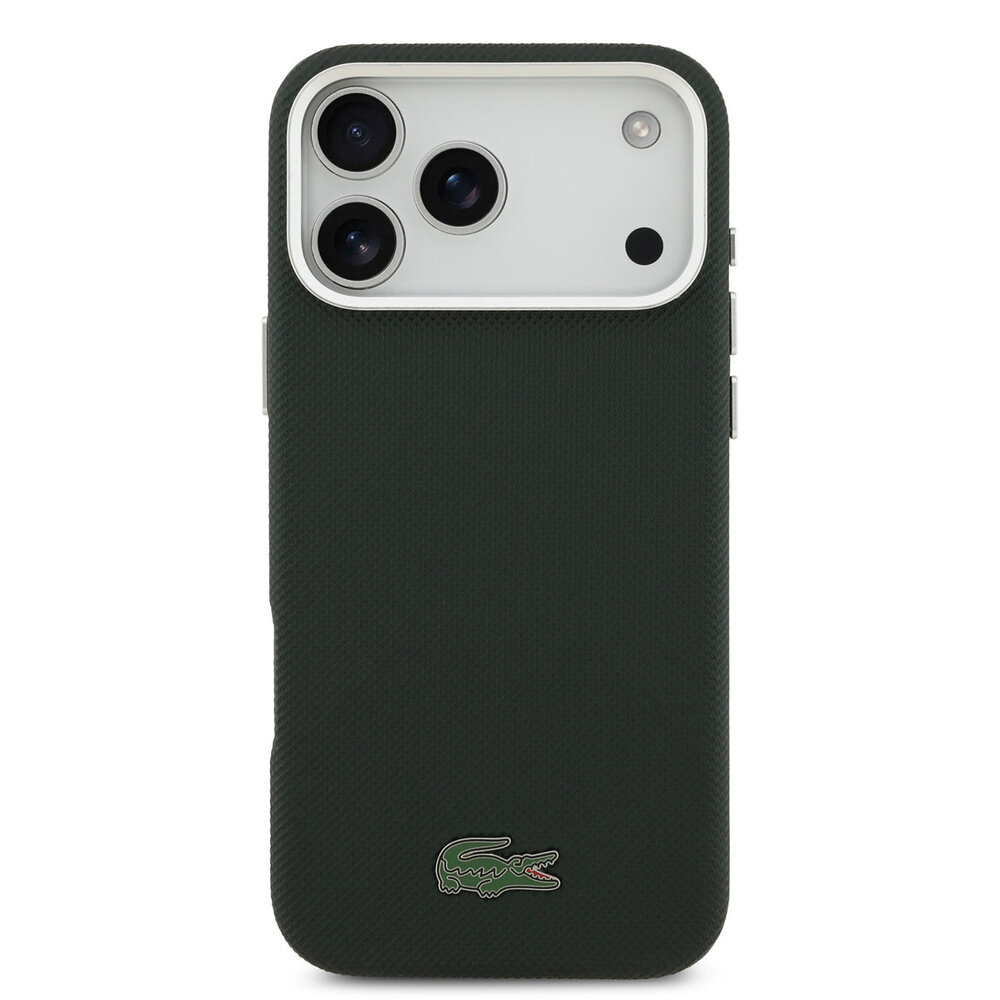 Lacoste Lacoste iPhone 17 Pro Max Back cover case - MagSafe - Metal Edges - Iconic Petit Pique Logo - Sinople Green