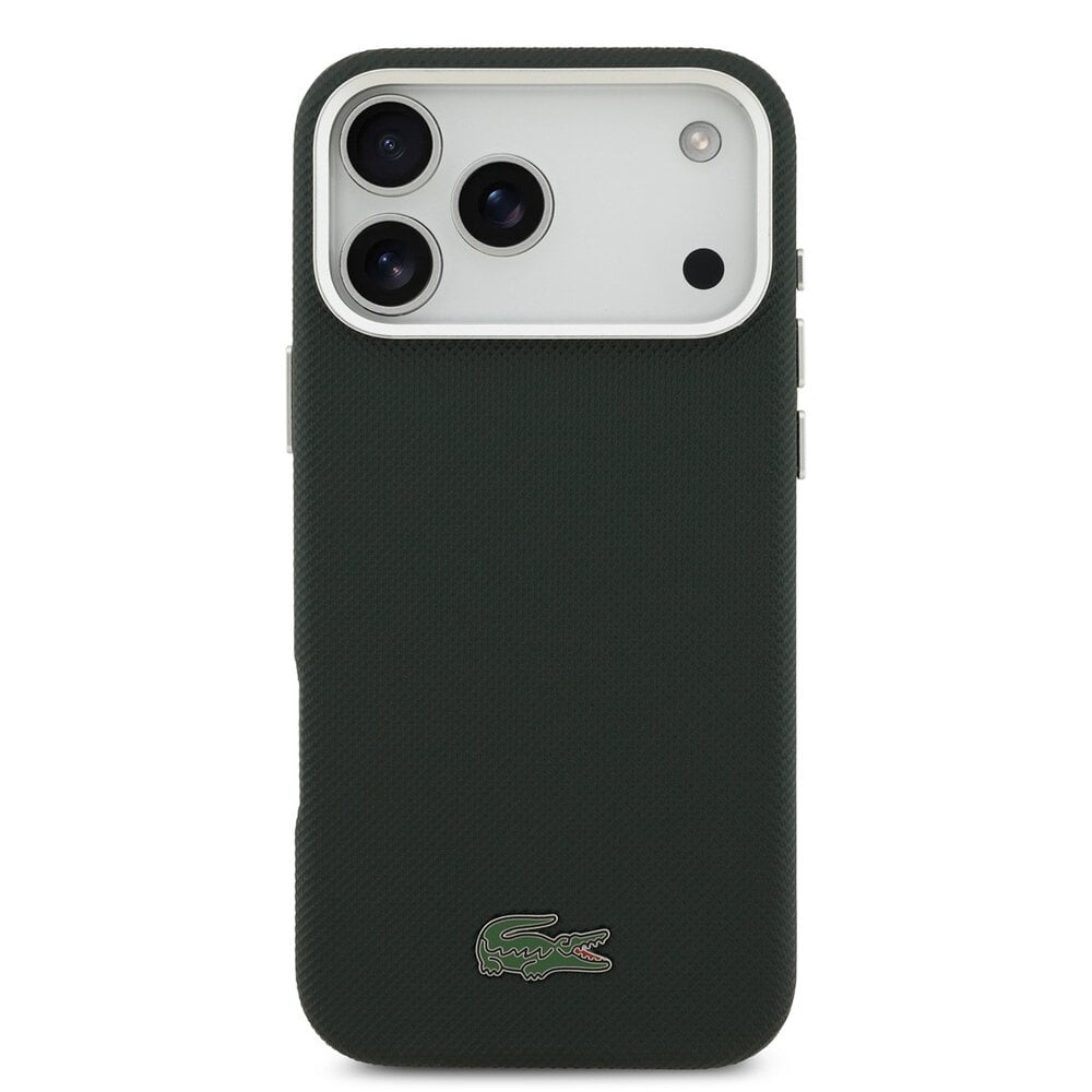 Lacoste Lacoste iPhone 17 Pro Max Back cover coque - MagSafe - Metal Edges - Iconic Petit Pique Logo - Sinople Green Lacoste Lacoste iPhone 17 Pro Max Back cover coque - MagSafe - Metal Edges - Iconic Petit Pique Logo - Sinople Green