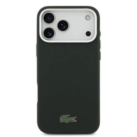 Lacoste Lacoste iPhone 17 Pro Max Backcover hoesje - MagSafe - Metal Edges - Iconic Petit Pique Logo - Sinople Green