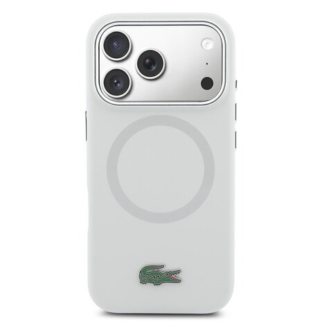 Lacoste Lacoste 17 Pro Max Back cover case - MagSafe - Metal Edges And Logo - Grey Lacoste Lacoste 17 Pro Max Back cover case - MagSafe - Metal Edges And Logo - Grey