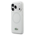 Lacoste Lacoste iPhone 17 Pro Max/iPhone 18 Pro Max Coque arrière MagSafe Bords et logo métalliques - Gris